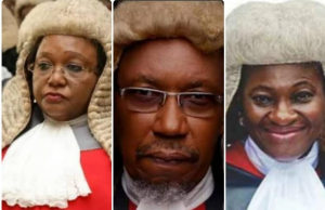 Justices Doris Okuwobi, Candide-Johnson, Olaide Olayinka