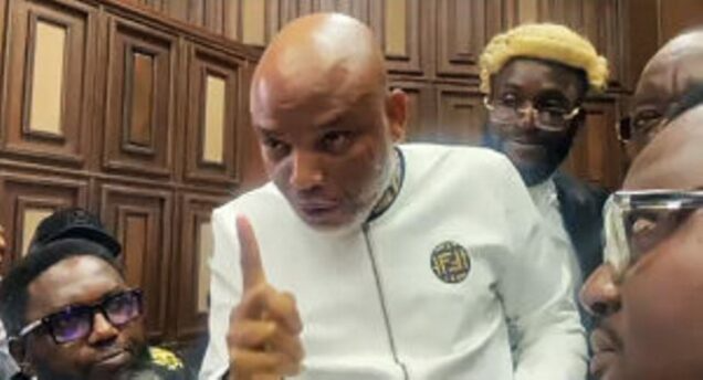 ‘You don’t know the law, God punish you’: Nnamdi Kanu yells at judge, others